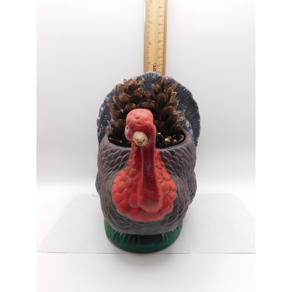 Vintage 1989 Holland Floral  Thanksgiving Turkey 6.5" Centerpiece Planter